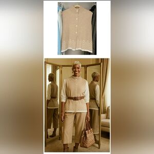 Boho Preppy Knit Cashmere Wool Lagenlook Artisy Career Cottagecore Cozy Vest